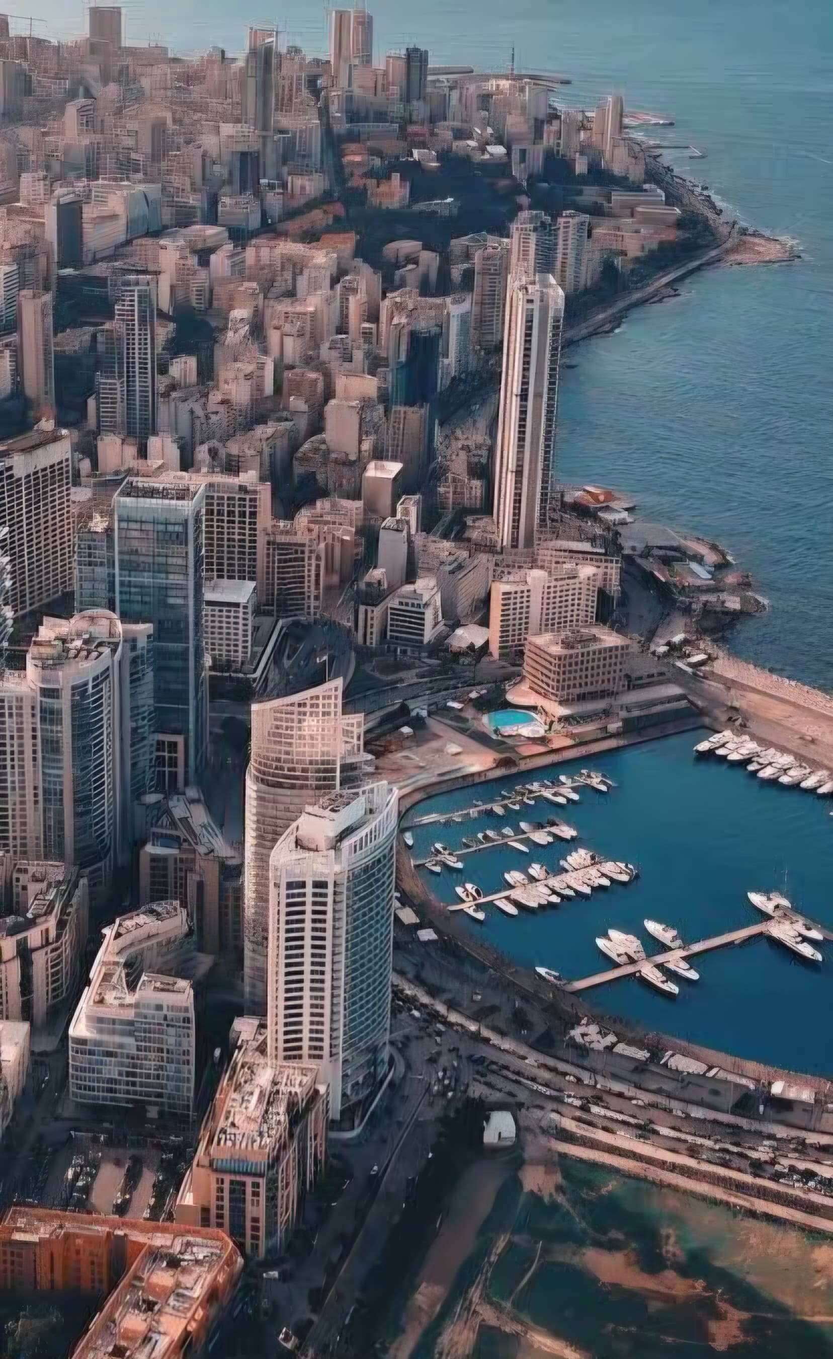 أفق بيروت والساحل في يوم حر